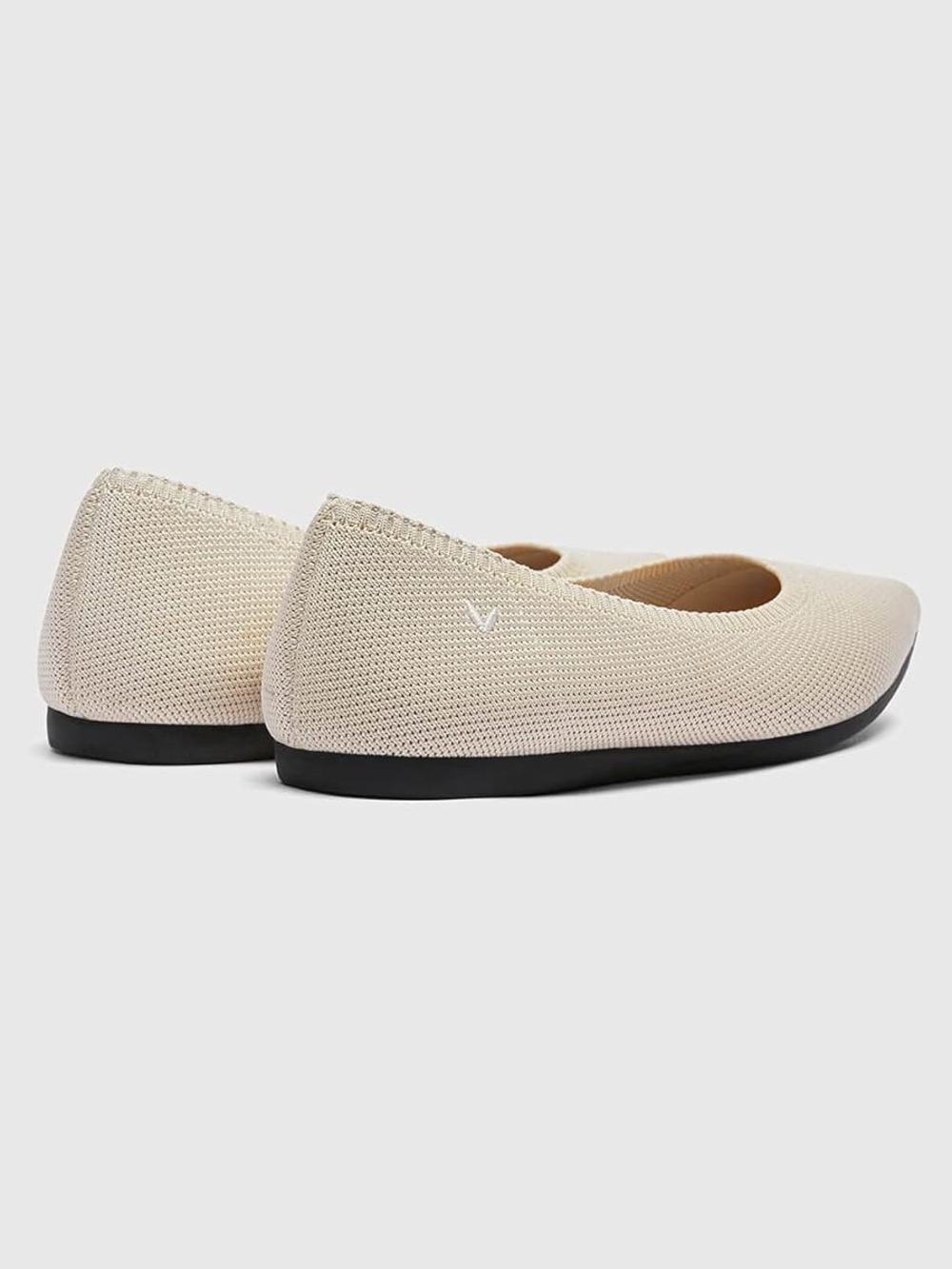 Vivaia Aria Shoes Women's 40 / 9 Almond Tan Knit Pointed Ballet Flat Loafers - Picture 13 of 13